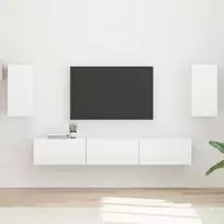 TV spintelių komplektas 5 pcs Aukštai blizganti balta