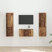 TV spintelių komplektas 5 pcs Senovinis medis Apdirbta mediena