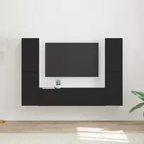 TV spintelių komplektas 6 pcs Juoda Apdirbta mediena