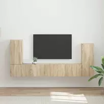 TV spintelių komplektas 4 pcs Sonoma ąžuolas Apdirbta mediena