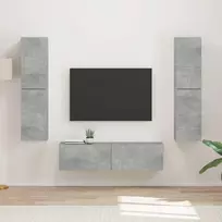 TV spintelių komplektas 6 pcs Betono pilka Apdirbta mediena