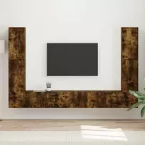 TV spintelių komplektas 8 pcs Rūkyta ąžuolas Apdirbta mediena
