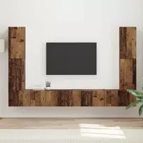 TV spintelių komplektas 8 pcs Senovinis medis Apdirbta mediena