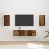 TV spintelių komplektas 4 pcs Senas medis Apdirbta mediena
