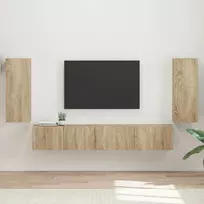 TV spintelių komplektas 4 pcs Sonoma ąžuolas Apdirbta mediena