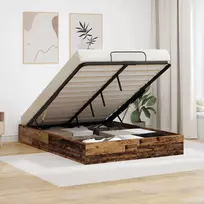 Otomano lovos rėmas su saugykla Senas medis 203 x 150 x 25 cm