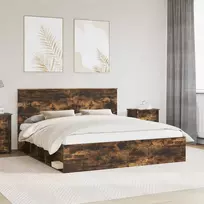 Lovos rėmas Rūkyta ąžuolas 180 x 200 cm Kietos pušies mediena