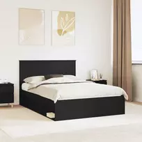 Lovos rėmas Juoda 140 x 200 cm Kietos pušies mediena