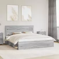 Lovos rėmas Pilkas Sonoma 180 x 200 cm Kietos pušies mediena