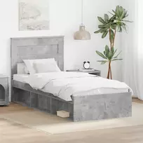 Lovos rėmas Betoninė 90 x 200 cm Kietos pušies mediena
