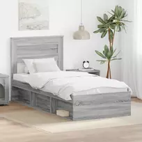 Lovos rėmas Pilkas Sonoma 90 x 200 cm Kietos pušies mediena