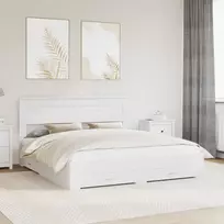 Lovos rėmas su galvūgalio Balta 180 x 200 cm Apdirbta mediena