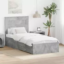 Lovos rėmas su stalčių Betono pilko ir sidabro 75 x 190 cm