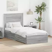 Lovos rėmas su stalčių Pilko Sonamos ir sidabro 75 x 190 cm