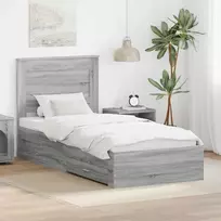 Lovos rėmas su stalčių Pilko Sonamos ir sidabro 75 x 190 cm