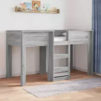 Vaikų dvigulė lova Pilkas Sonoma 75 x 190 cm Apdirbta mediena