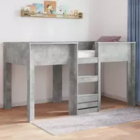 Vaikų dvigulė lova Betono pilka 90 x 190 cm Apdirbta mediena