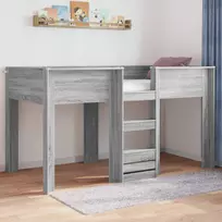 Vaikų dvigulė lova Pilkas Sonoma 90 x 190 cm Apdirbta mediena