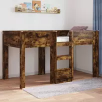 Vaikų dvigulė lova Rūkyta ąžuolas 90 x 190 cm Apdirbta mediena