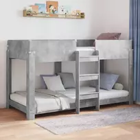 Vaikų dvigulė lova Betono pilka 80 x 200 cm Apdirbta mediena
