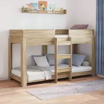 Vaikų dvigulė lova Sonoma ąžuolas 75 x 190 cm Apdirbta mediena