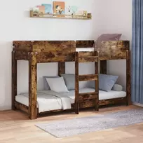 Vaikų dvigulė lova Rūkyta ąžuolas 75 x 190 cm Apdirbta mediena