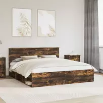 Lovos rėmas Rūkyta ąžuolas 180 x 200 cm Kietos pušies mediena