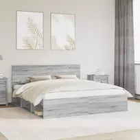 Lovos rėmas Pilkas Sonoma 180 x 200 cm Kietos pušies mediena