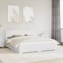 Lovos rėmas su galvūgalio Balta 180 x 200 cm Apdirbta mediena