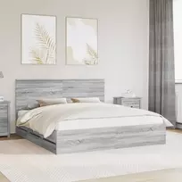 Lovos rėmas Pilkas Sonoma 180 x 200 cm Inžinerinė mediena