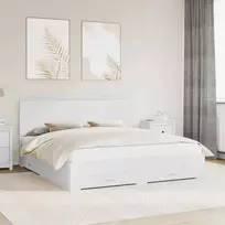 Lovos rėmas su galvūgalio Balta 180 x 200 cm Apdirbta mediena