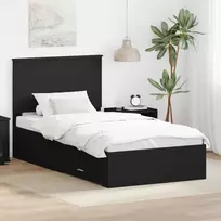 Lovos rėmas Juodas ir sidabrinis 90 x 200 cm Apdirbta mediena