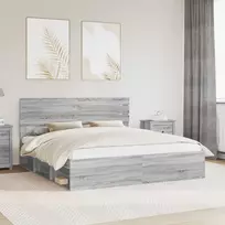 Lovos rėmas Pilkas Sonoma 180 x 200 cm Kietos pušies mediena