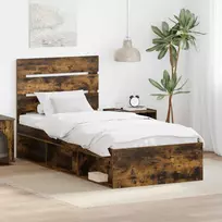 Lovos rėmas Rūkyta ąžuolas 90 x 200 cm Kietos pušies mediena