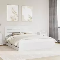 Lovos rėmas su stalčių Balta 180 x 200 cm Inžinerinė mediena