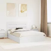 Saugos lova su galvūgalio Balta 160 x 200 cm Apdirbta mediena