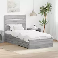 Lovos rėmas su stalčių Pilko Sonamos ir sidabro 75 x 190 cm