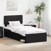 Lovos rėmas Juoda 90 x 200 cm Kietos pušies mediena