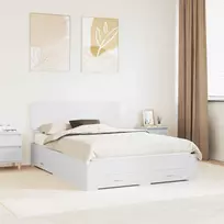 Lovos rėmas su galvūgalio Balta 160 x 200 cm Apdirbta mediena