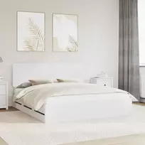 Lovos rėmas su stalčių Balta 200 x 200 cm Inžinerinė mediena