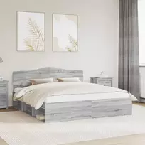 Lovos rėmas Pilkas Sonoma 180 x 200 cm Kietos pušies mediena