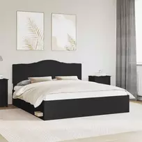 Lovos rėmas Juoda 180 x 200 cm Kietos pušies mediena
