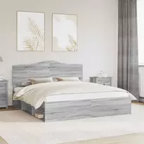 Lovos rėmas Pilkas Sonoma 180 x 200 cm Kietos pušies mediena
