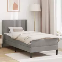 Lovos rėmas su čiužiniu Šviesiai pilka 90 x 190 cm Aksomas