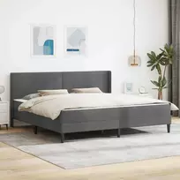 Lovos rėmas su čiužiniu Tamsiai pilka 180 x 200 cm Aksomas