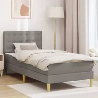Lovos rėmas su čiužiniu su galvūgalio Taupe 80 x 200 cm audinys