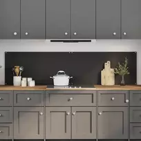 Virtuvės atbraila 2 pcs Juoda 100 x 50 cm grūdintas stiklas