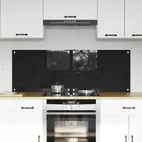 Virtuvės atbraila 2 pcs Juoda 70 x 50 cm grūdintas stiklas