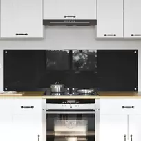 Virtuvės atbraila 2 pcs Juoda 80 x 50 cm grūdintas stiklas