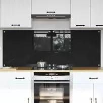 Virtuvės atbraila 2 pcs Juoda 80 x 60 cm grūdintas stiklas